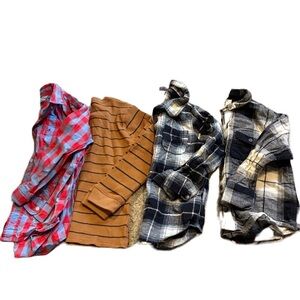 Size 5T Boys Long Sleeve Shirt Bundle Lot Tommy Hilfiger Old Navy Plaid Button